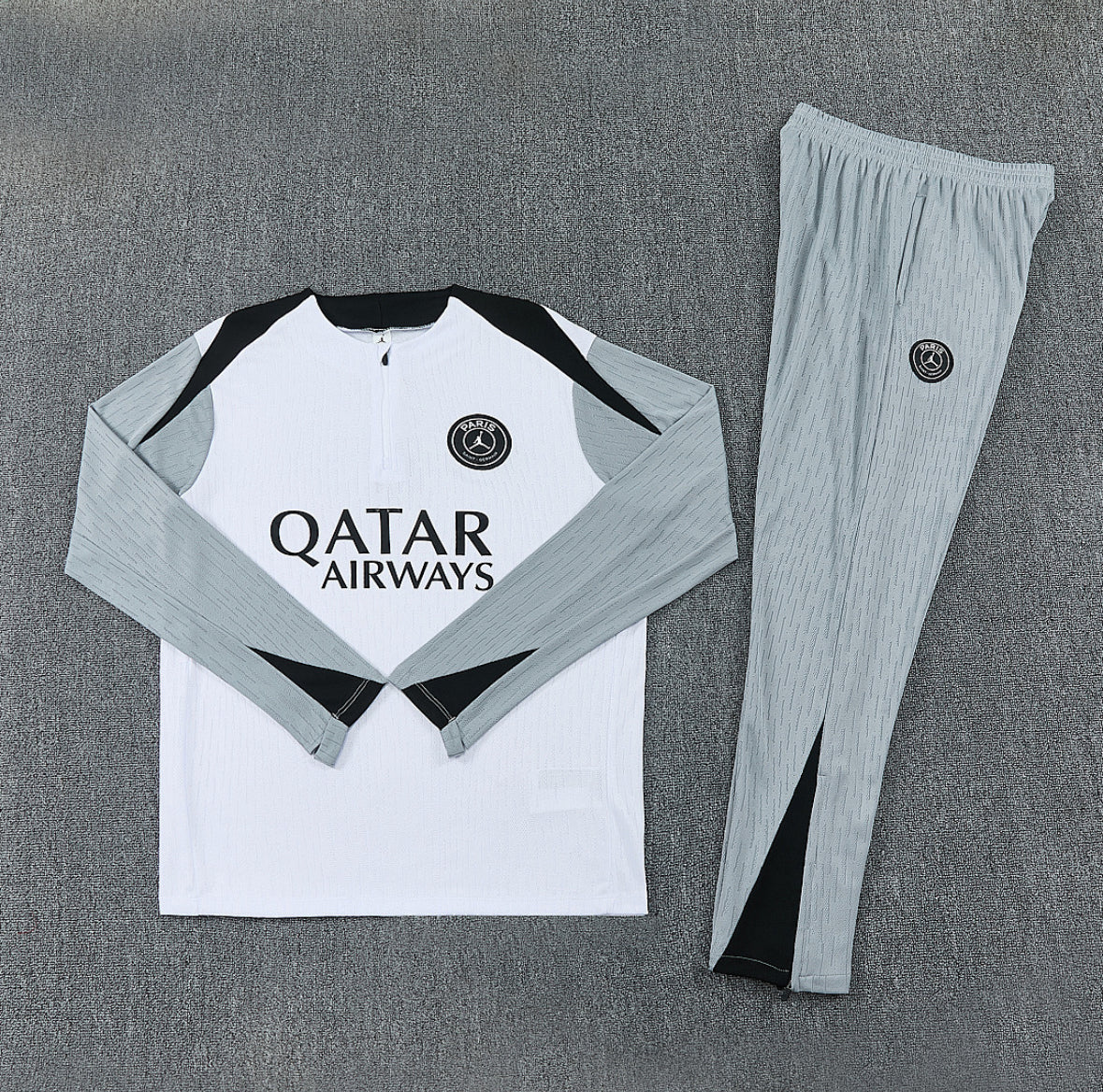 PSG 26/27 1/4 Zip Tracksuit White & Grey