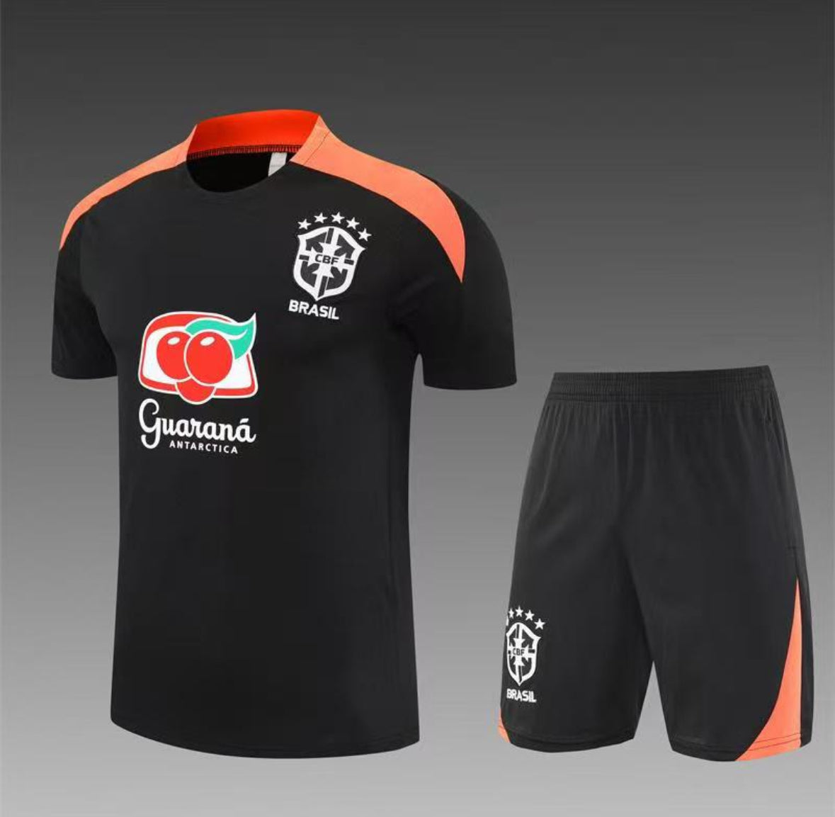 Brazil Black & Orange Short Set