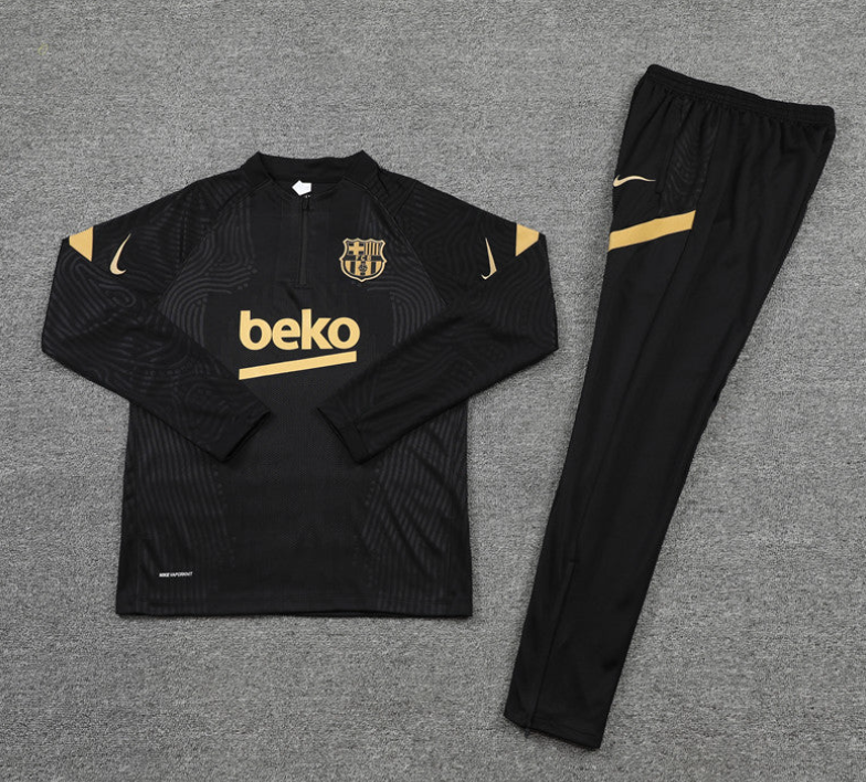 Barcelona black & Gold 1/4 Tracksuit