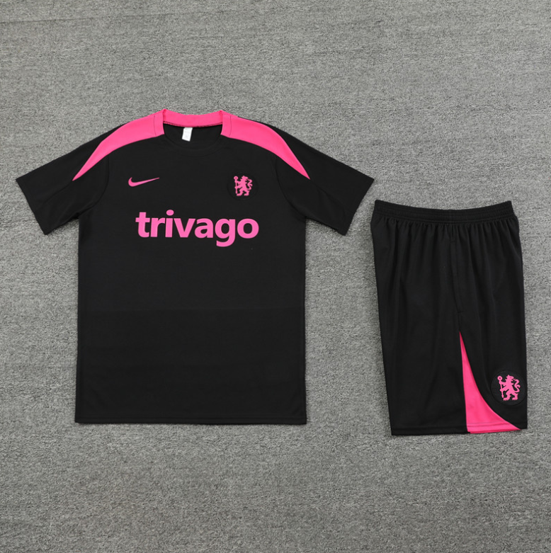 Chelsea 24/25 Black & Pink Short Set