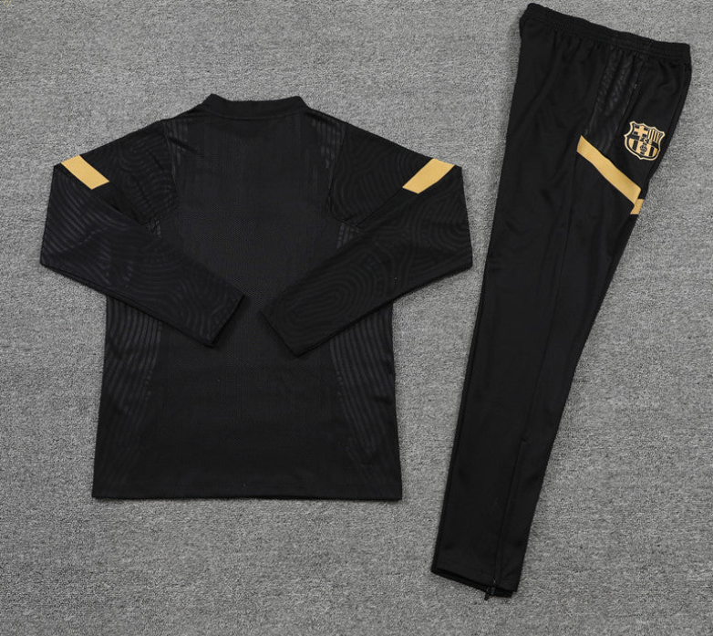 Barcelona black & Gold 1/4 Tracksuit