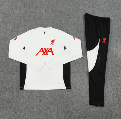 Liverpool 25/26 1/4 Zip up Tracksuit White & Black