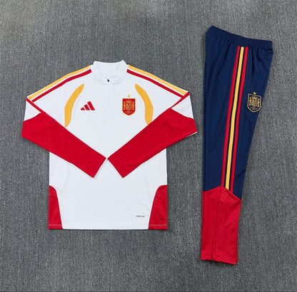 Spain 2026 White & Red 1/4 Zip Tracksuit