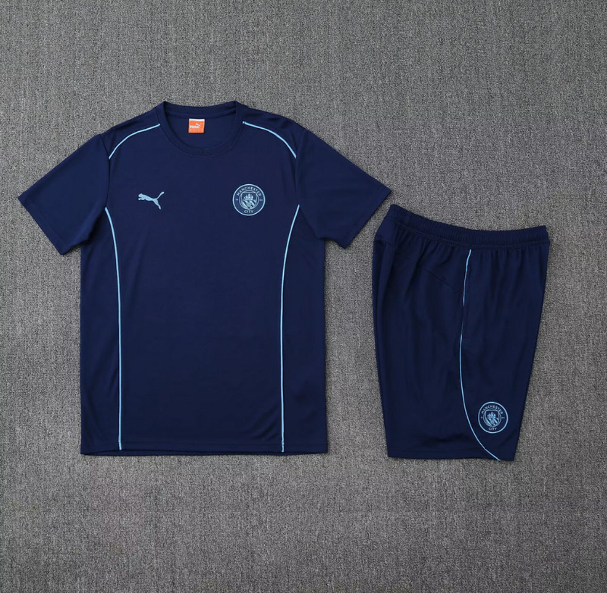 Man City Dark Blue Short Set