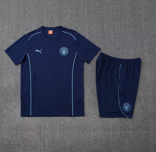 Man City Dark Blue Short Set