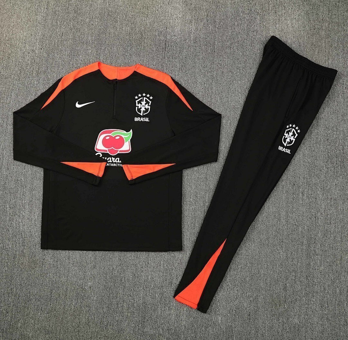 Brazil 2026 Black & Orange 1/4 Zip tracksuit