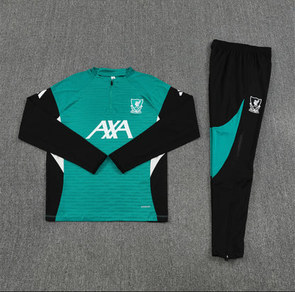 Liverpool 25/26 1/4 Zip up Tracksuit Green & Black