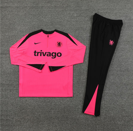 Chelsea Pink & Black 1/4 zip Tracksuit