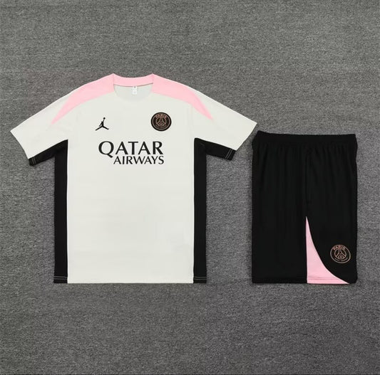 PSG white and Pink Short set