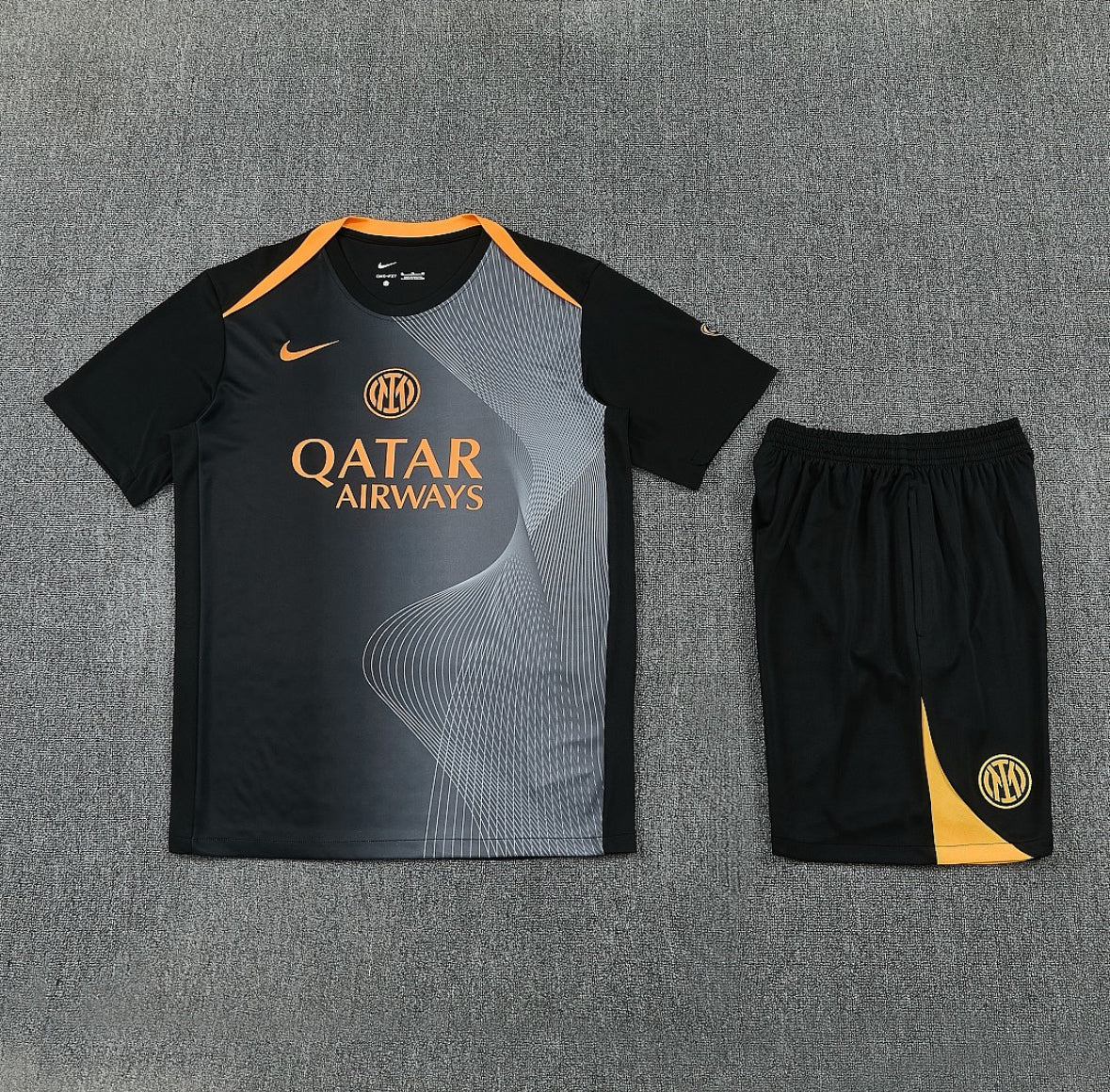 Inter Milan Black & Orange Short Set
