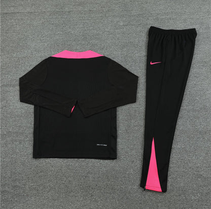 Chelsea Black & Pink 1/4 zip Tracksuit