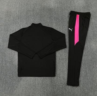 Portugal 2026 Black & Pink 1/4 Zip Tracksuit