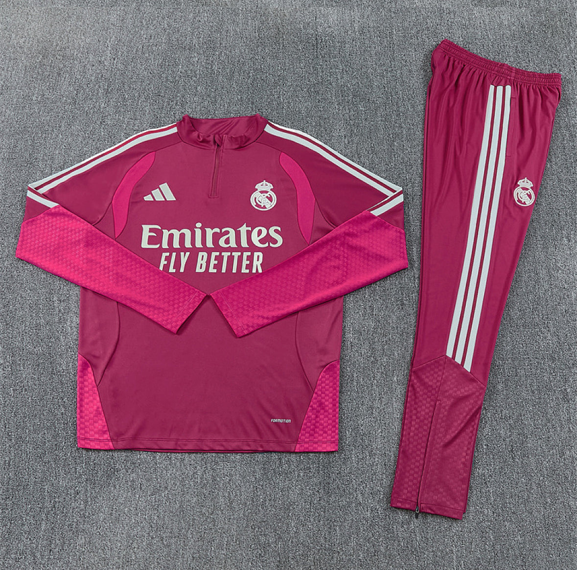 Real Madrid 2026 Pink 1/4 Zip Tracksuit