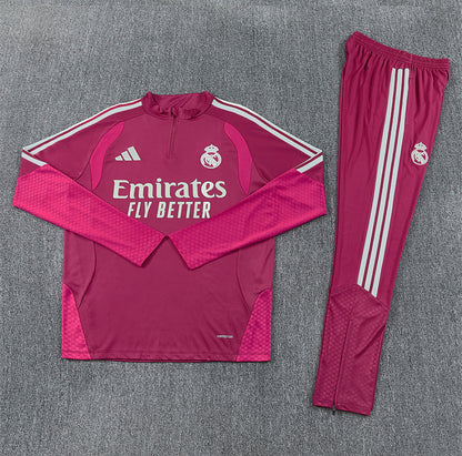 Real Madrid 2026 Pink 1/4 Zip Tracksuit