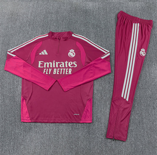 Real Madrid 2026 Pink 1/4 Zip Tracksuit