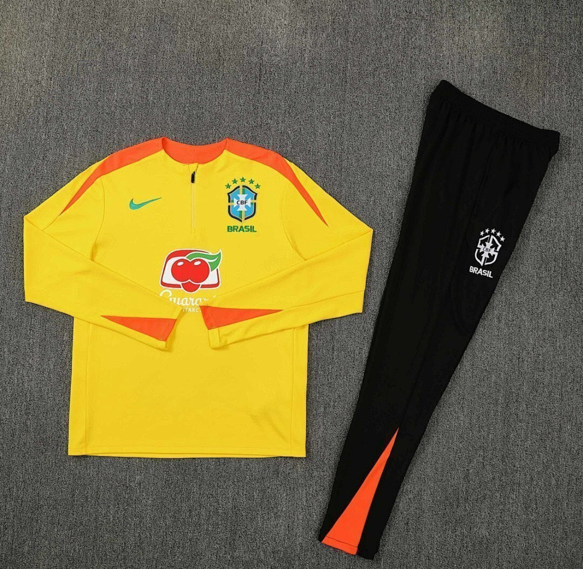 Brazil 2026 Yellow & Orange 1/4 Zip tracksuit