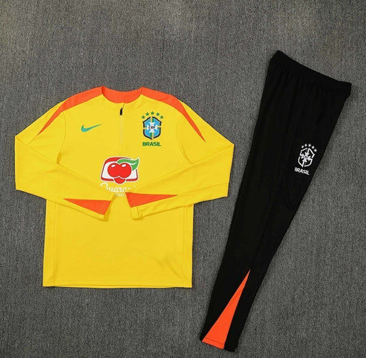 Brazil 2026 Yellow & Orange 1/4 Zip tracksuit