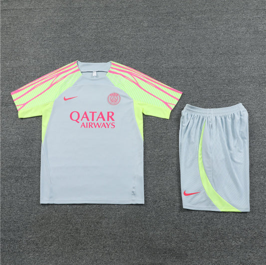 PSG Grey & Yellow Short Set