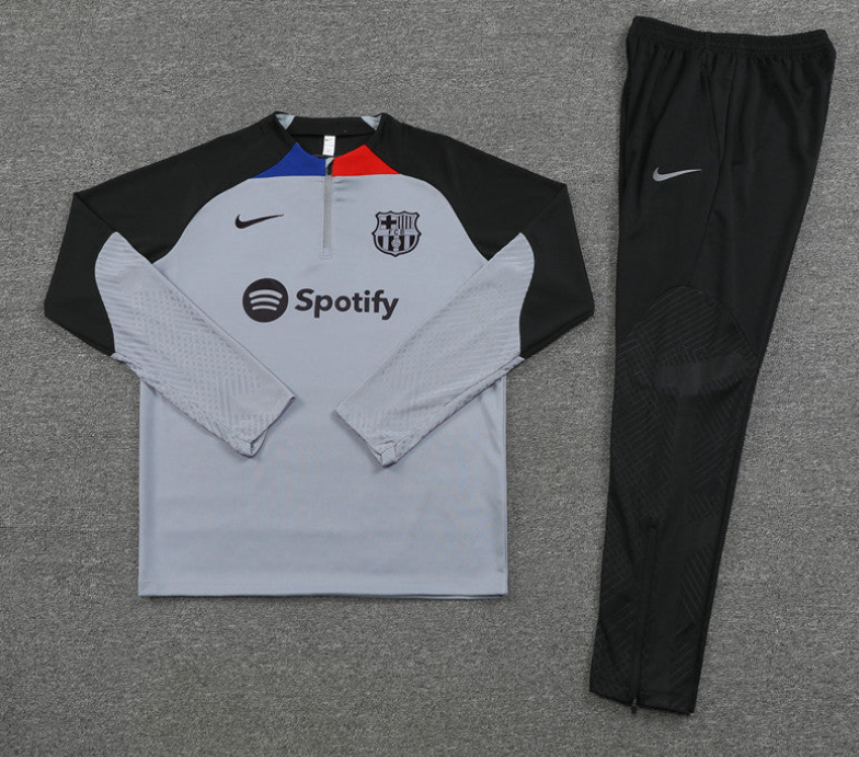 barcelona Black & Grey 1/4 Tracksuit