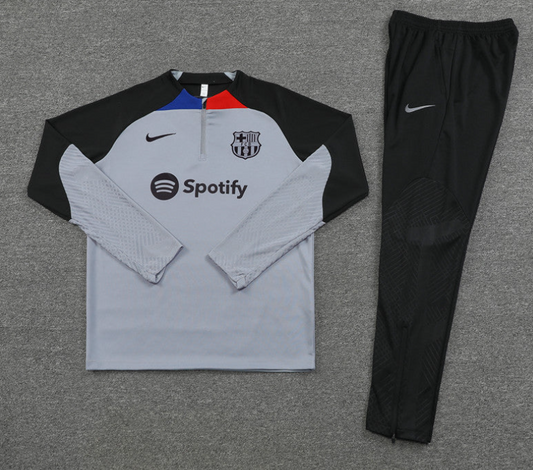 barcelona Black & Grey 1/4 Tracksuit