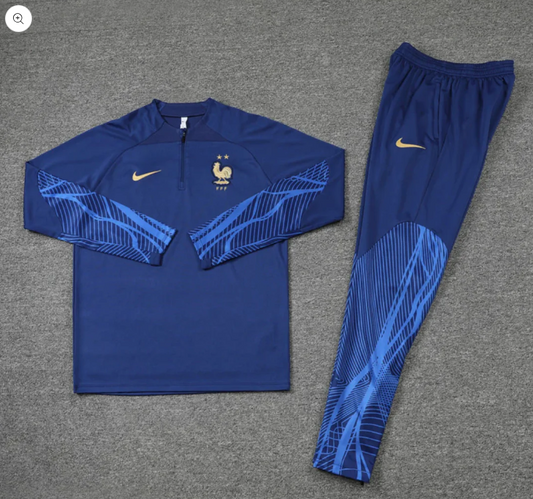 France Blue 1/4 Zip up Tracksuit