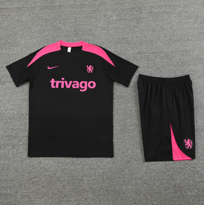 Chelsea 24/25 Black & Pink Short Set
