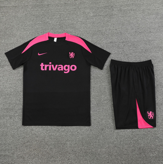 Chelsea 24/25 Black & Pink Short Set