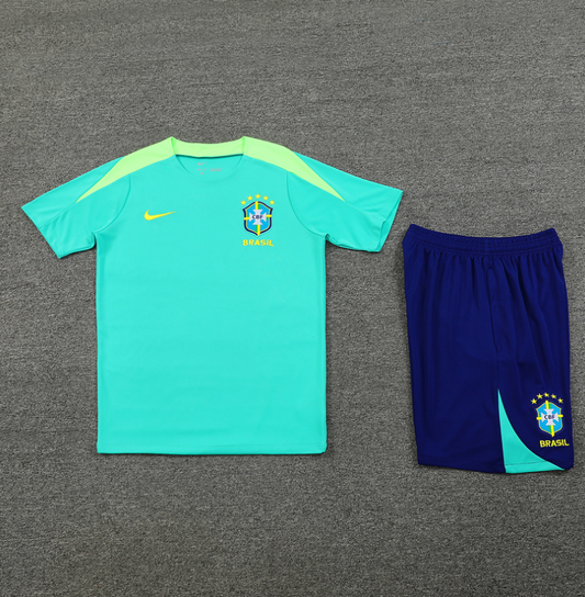 Brazil 24/25 Light Green & Dark Blue Short Set