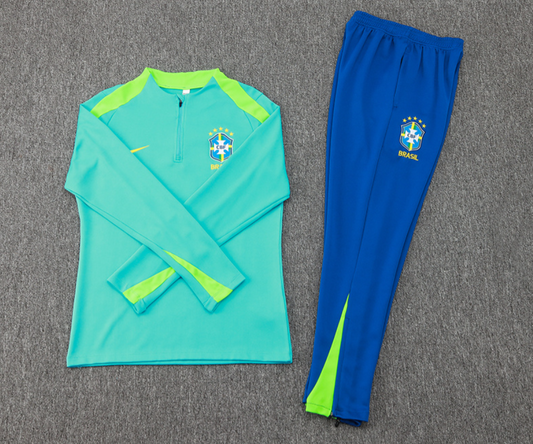Brazil 24/25 Light Green & Blue 1/4 Tracksuit