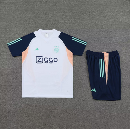 Ajax White & Dark blue Short Set