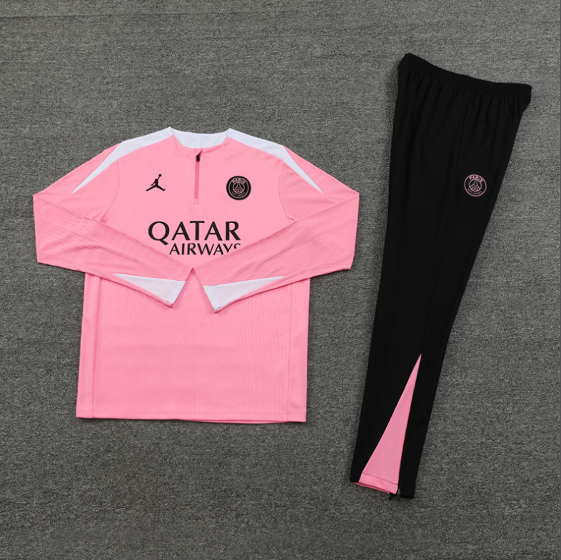PSG 24/25 1/4 Zip Tracksuit Pink & Black