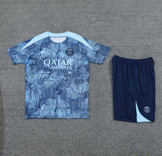 PSG Light Blue & Dark Blue Short Set