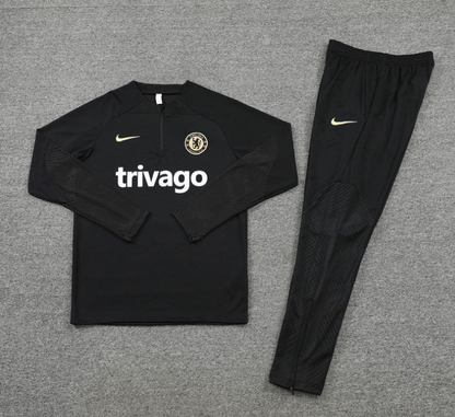 Chelsea Black 1/4 Tracksuit