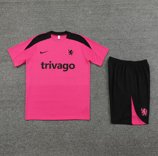 Chelsea 24/25 Pink & Black Short Set