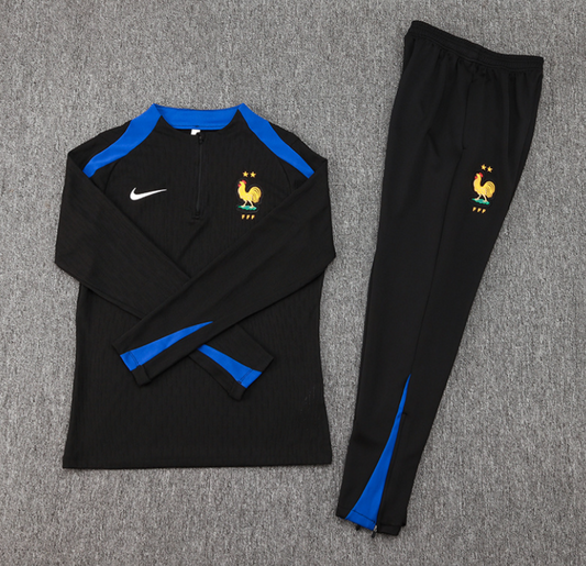 France 24/25 Black & Blue 1/4 Tracksuit