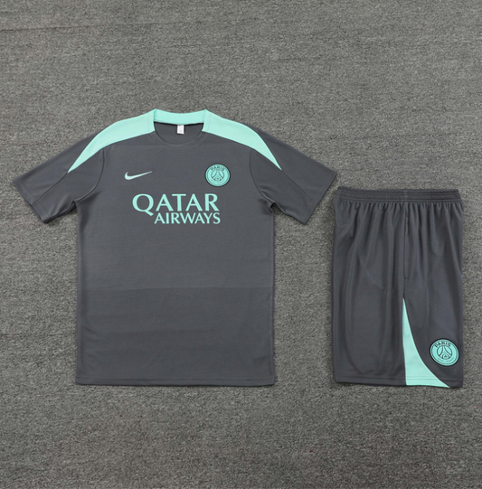 PSG Grey & Light Blue Short Set